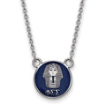 Sterling Silver Rhodium-plated LogoArt Phi Sigma Sigma Sorority Symbol Small Color Enamel Pendant 18 inch Necklace