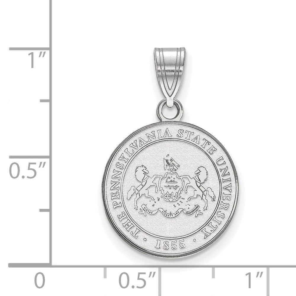 Sterling Silver Rhodium-plated LogoArt Penn State University Medium Crest Pendant