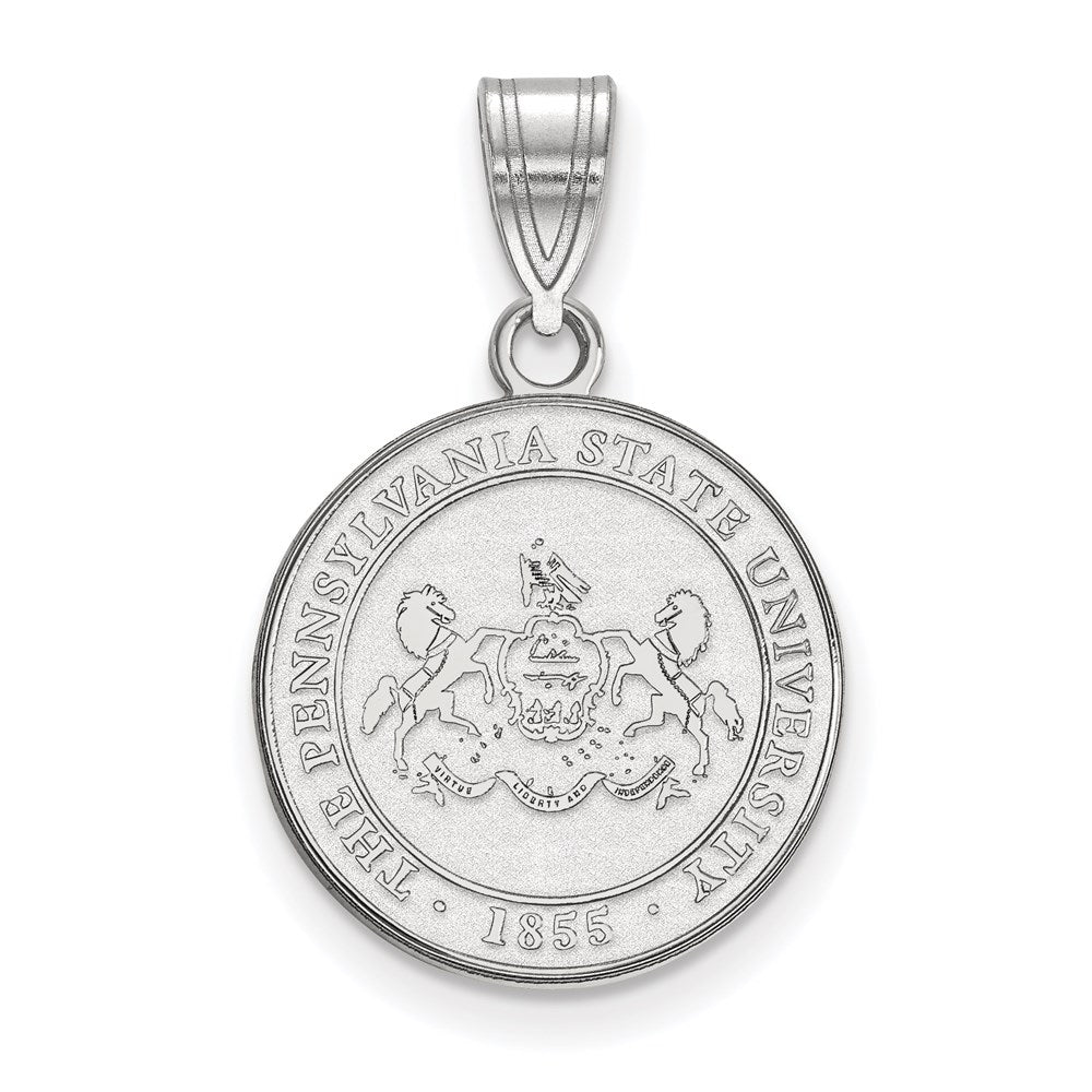 Sterling Silver Rhodium-plated LogoArt Penn State University Medium Crest Pendant