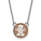 Sterling Silver Rhodium-plated LogoArt Sigma Delta Tau Sorority Symbol Small Color Enamel Pendant 18 inch Necklace