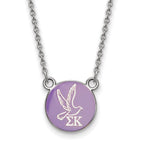 Sterling Silver Rhodium-plated LogoArt Sigma Kappa Sorority Symbol Small Color Enamel Pendant 18 inch Necklace