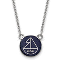 Sterling Silver Rhodium-plated LogoArt Sigma Sigma Sigma Sorority Symbol Small Color Enamel Pendant 18 inch Necklace
