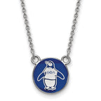 Sterling Silver Rhodium-plated LogoArt Theta Phi Alpha Sorority Symbol Small Color Enamel Pendant 18 inch Necklace