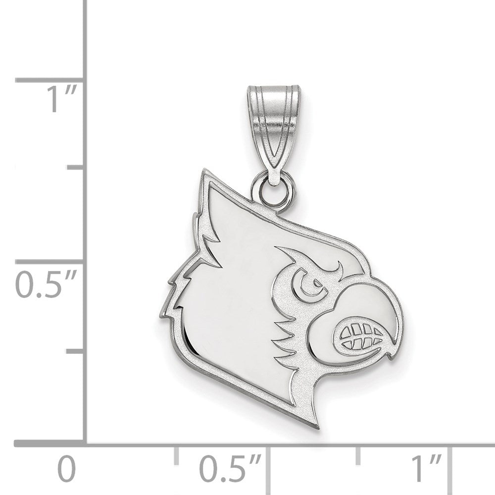 14k White Gold LogoArt University of Louisville Cardinal Large Pendant