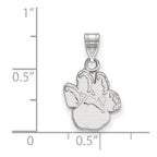 Sterling Silver Rhodium-plated LogoArt University of Pittsburgh Panther Paw Small Pendant