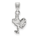 Sterling Silver Rhodium-plated LogoArt Virginia Tech HokieBird Small Pendant
