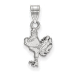 Sterling Silver Rhodium-plated LogoArt Virginia Tech HokieBird Small Pendant