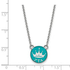 Sterling Silver Rhodium-plated LogoArt Zeta Tau Alpha Sorority Symbol Small Color Enamel Pendant 18 inch Necklace