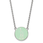 Sterling Silver Rhodium-plated LogoArt Alpha Epsilon Phi Sorority Symbol Small Color Enamel Pendant 18 inch Necklace