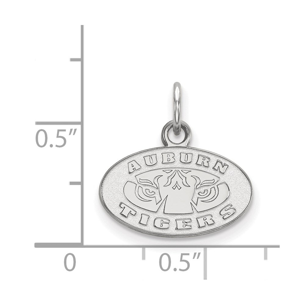 Sterling Silver Rhodium-plated LogoArt Auburn Tigers Extra Small Pendant