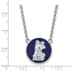 Sterling Silver Rhodium-plated LogoArt Alpha Xi Delta Sorority Symbol Large Color Enamel Pendant 18 inch Necklace