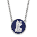 Sterling Silver Rhodium-plated LogoArt Alpha Xi Delta Sorority Symbol Large Color Enamel Pendant 18 inch Necklace