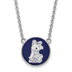 Sterling Silver Rhodium-plated LogoArt Alpha Xi Delta Sorority Symbol Large Color Enamel Pendant 18 inch Necklace