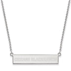 Sterling Silver Rhodium-plated NHL LogoArt Chicago Blackhawks Small Bar 18 inch Necklace