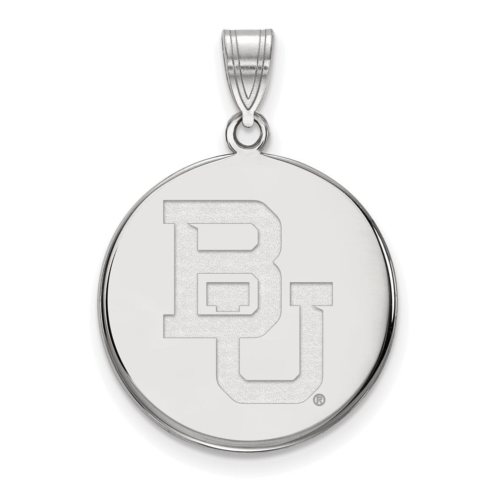 14k White Gold LogoArt Baylor University Bears Large Disc Pendant