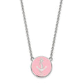 Sterling Silver Rhodium-plated LogoArt Delta Gamma Sorority Symbol Large Color Enamel Pendant 18 inch Necklace