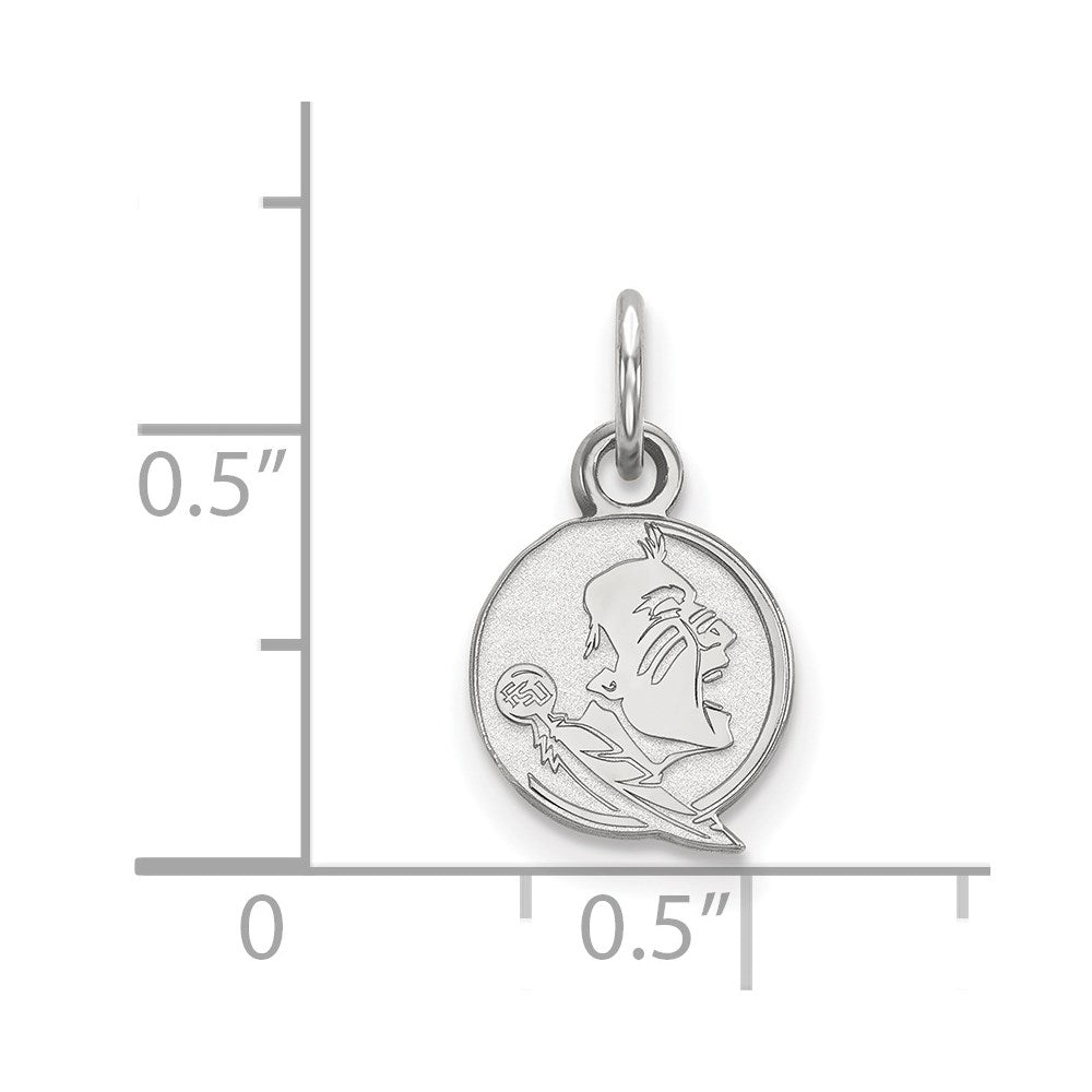 14k White Gold LogoArt Florida State University Seminole Extra Small Pendant