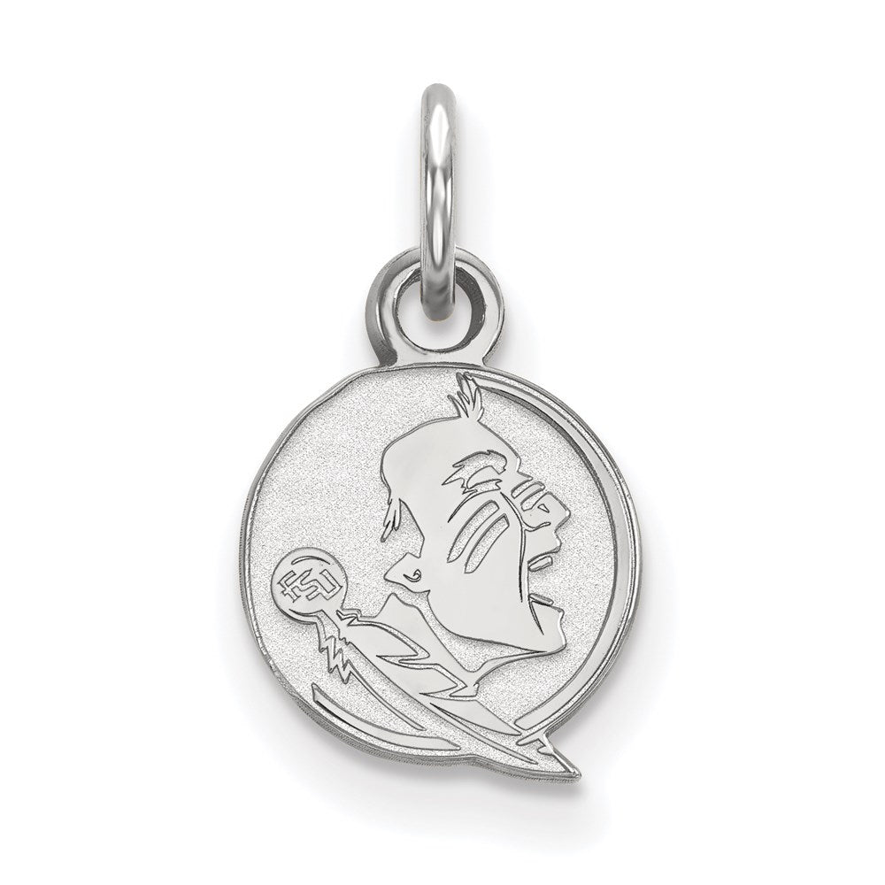 10k White Gold LogoArt Florida State University Seminole Extra Small Pendant