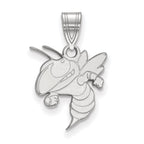 Sterling Silver Rhodium-plated LogoArt Georgia Institute of Technology Yellow Jacket Medium Pendant
