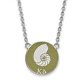 Sterling Silver Rhodium-plated LogoArt Kappa Delta Sorority Symbol Large Color Enamel Pendant 18 inch Necklace