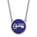 Sterling Silver Rhodium-plated LogoArt Kappa Kappa Gamma Sorority Symbol Large Color Enamel Pendant 18 inch Necklace