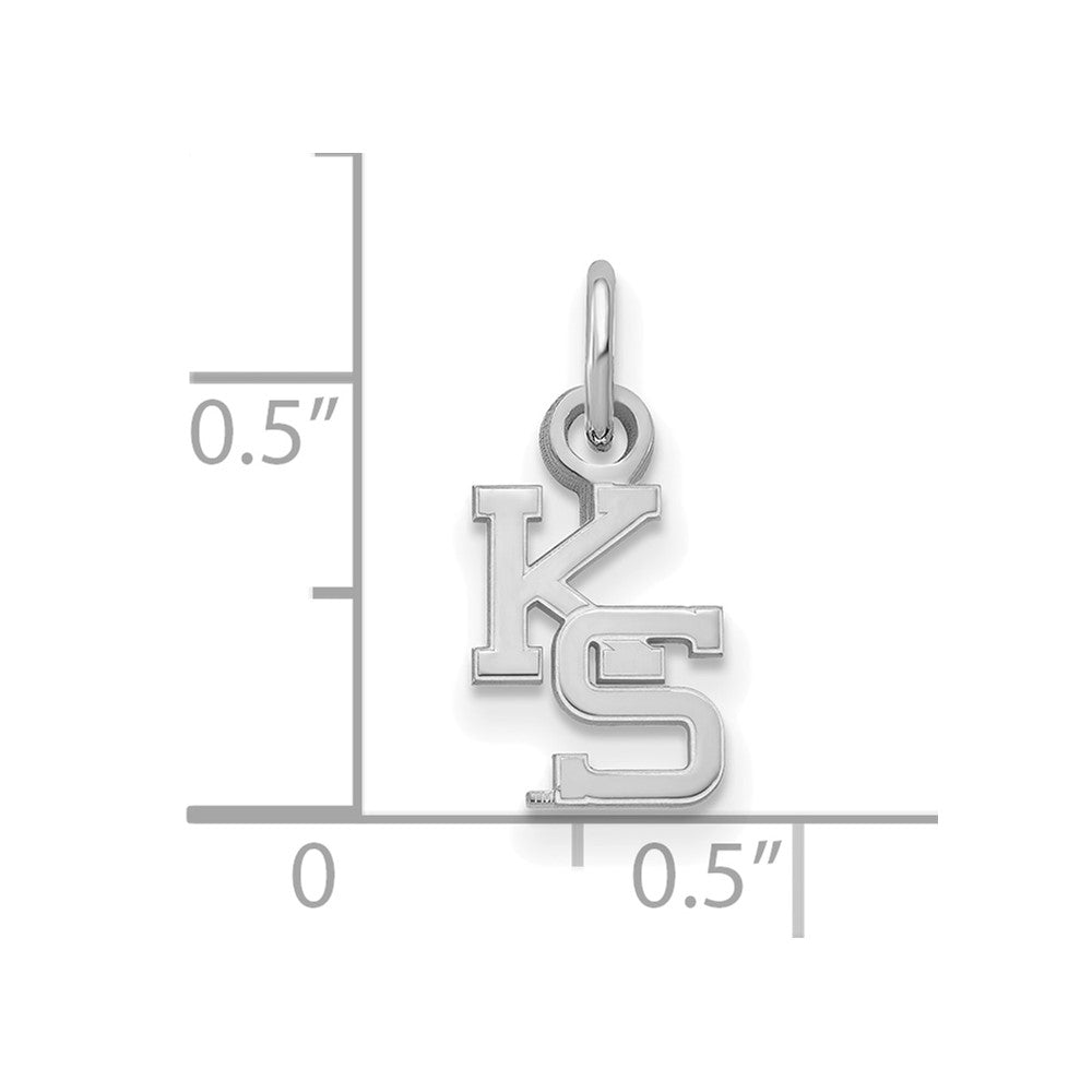 10k White Gold LogoArt Kansas State University K-S Extra Small Pendant