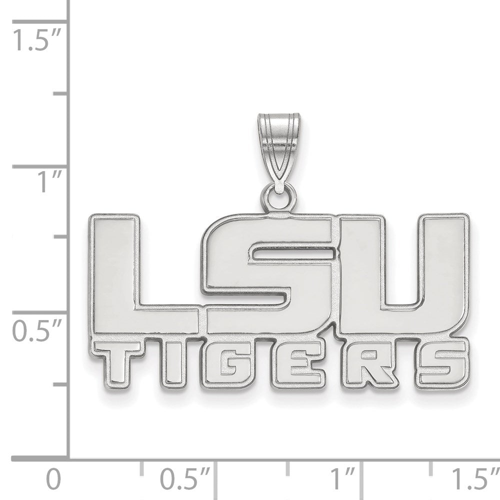 14k White Gold LogoArt Louisiana State University L-S-U Tigers Medium Pendant
