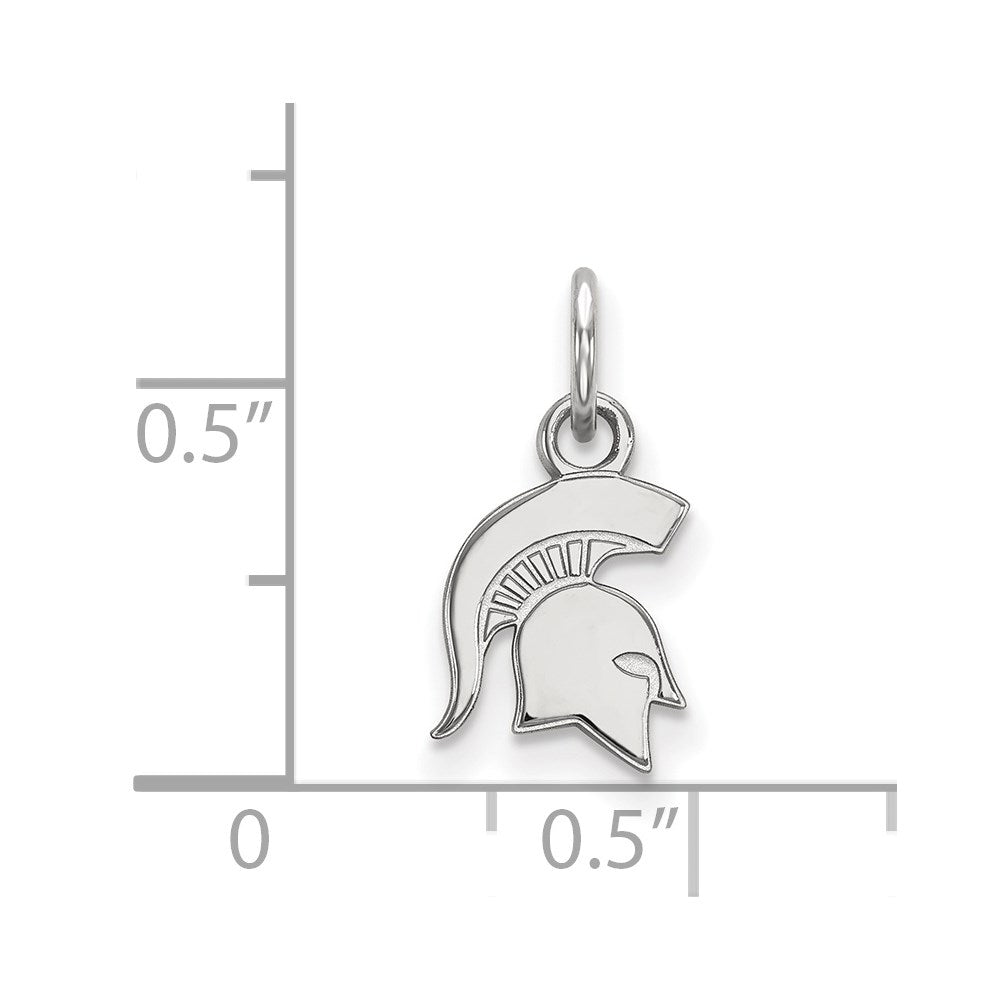 10k White Gold LogoArt Michigan State University Spartan Extra Small Pendant
