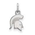 10k White Gold LogoArt Michigan State University Spartan Extra Small Pendant