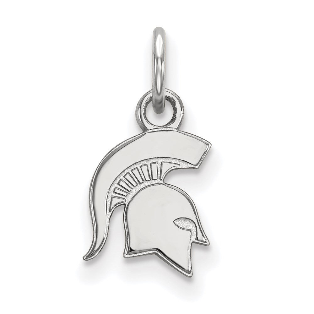 10k White Gold LogoArt Michigan State University Spartan Extra Small Pendant