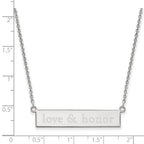 Sterling Silver Rhodium-plated LogoArt Miami University Ohio Small Bar 18 inch Necklace