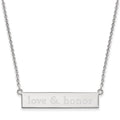 Sterling Silver Rhodium-plated LogoArt Miami University Ohio Small Bar 18 inch Necklace