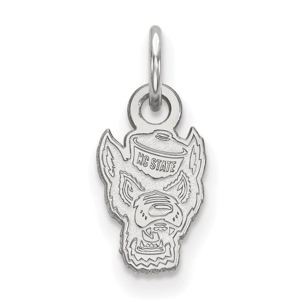 Sterling Silver Rhodium-plated LogoArt North Carolina State University Wolf Extra Small Pendant