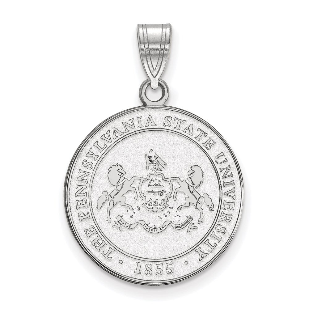 Sterling Silver Rhodium-plated LogoArt Penn State University Large Crest Pendant