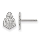 14k White Gold LogoArt Purdue University Boilermakers Train Logo Extra Small Post Earrings