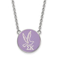 Sterling Silver Rhodium-plated LogoArt Sigma Kappa Sorority Symbol Large Color Enamel Pendant 18 inch Necklace