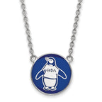 Sterling Silver Rhodium-plated LogoArt Theta Phi Alpha Sorority Symbol Large Color Enamel Pendant 18 inch Necklace