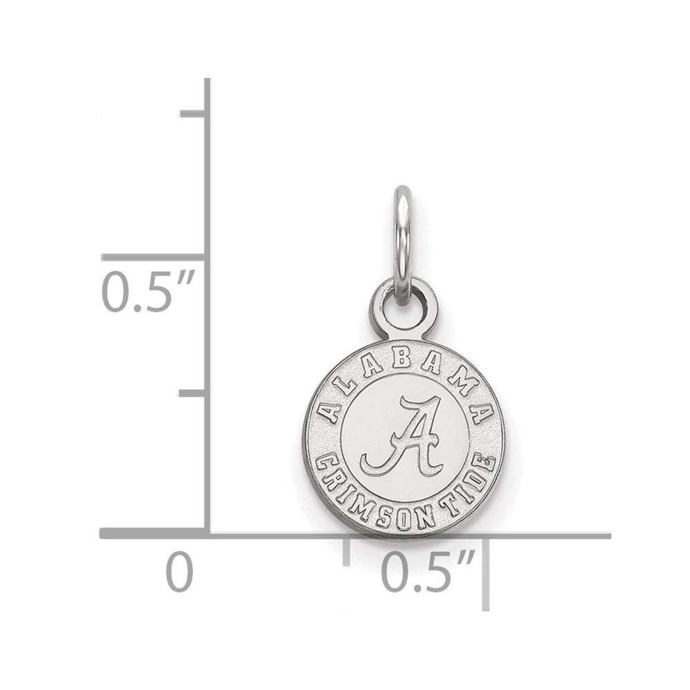 10k White Gold LogoArt University of Alabama Crimson Tide Extra Small Disc Pendant