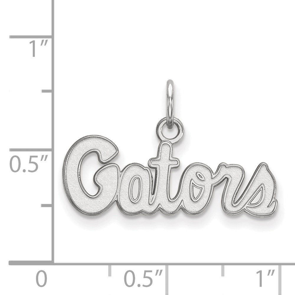 Sterling Silver Rhodium-plated LogoArt University of Florida Gators Script Extra Small Pendant