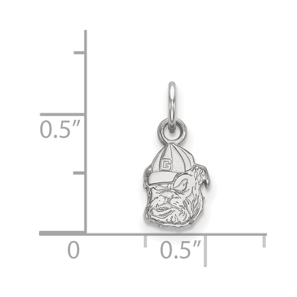 14k White Gold LogoArt University of Georgia Bulldog Extra Small Pendant