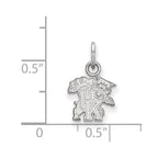 Sterling Silver Rhodium-plated LogoArt University of Kentucky U-K Wildcat Extra Small Pendant