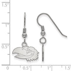 Sterling Silver Rhodium-plated LogoArt University of Kansas Jayhawk Extra Small Dangle Wire Earrings