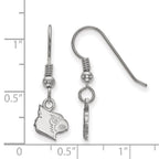 Sterling Silver Rhodium-plated LogoArt University of Louisville Cardinal Extra Small Dangle Wire Earrings