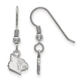 Sterling Silver Rhodium-plated LogoArt University of Louisville Cardinal Extra Small Dangle Wire Earrings