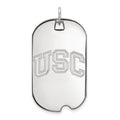 Sterling Silver Rhodium-plated University of Southern California U-S-C Large Dog Tag Pendant