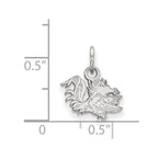Sterling Silver Rhodium-plated LogoArt University of South Carolina Gamecock Extra Small Pendant