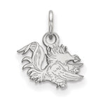 Sterling Silver Rhodium-plated LogoArt University of South Carolina Gamecock Extra Small Pendant