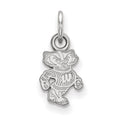 Sterling Silver Rhodium-plated LogoArt University of Wisconsin Badger Extra Small Pendant