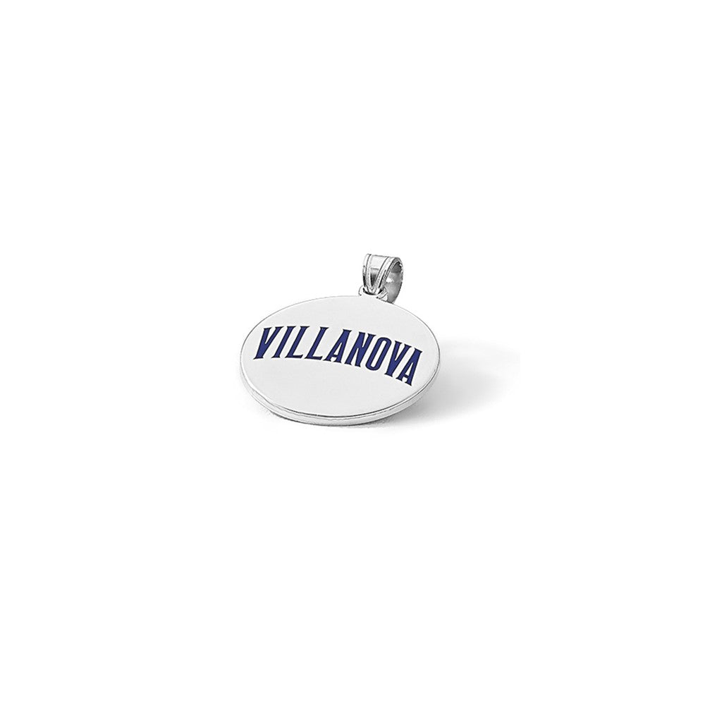 Sterling Silver Rhodium-plated LogoArt Villanova University Medium Enameled Disc Pendant