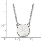 Sterling Silver Rhodium-plated LogoArt Alpha Epsilon Phi Sorority Symbol Extra Small Color Enamel Pendant 18 inch Necklace